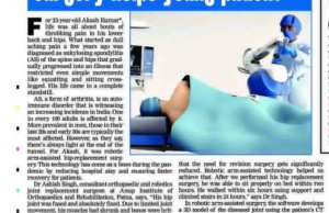 Robot Assisted Hip Replacement Surgery Helps Young Patient Times of India AIOR Coverage